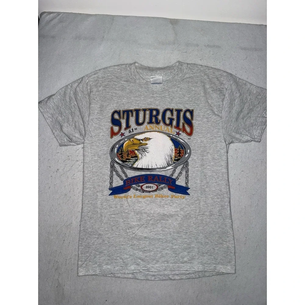 VTG Sturgis‎ 61st Annual Bike Rally Eagle Shirt Men's Large Motorcycle Y2K USA
